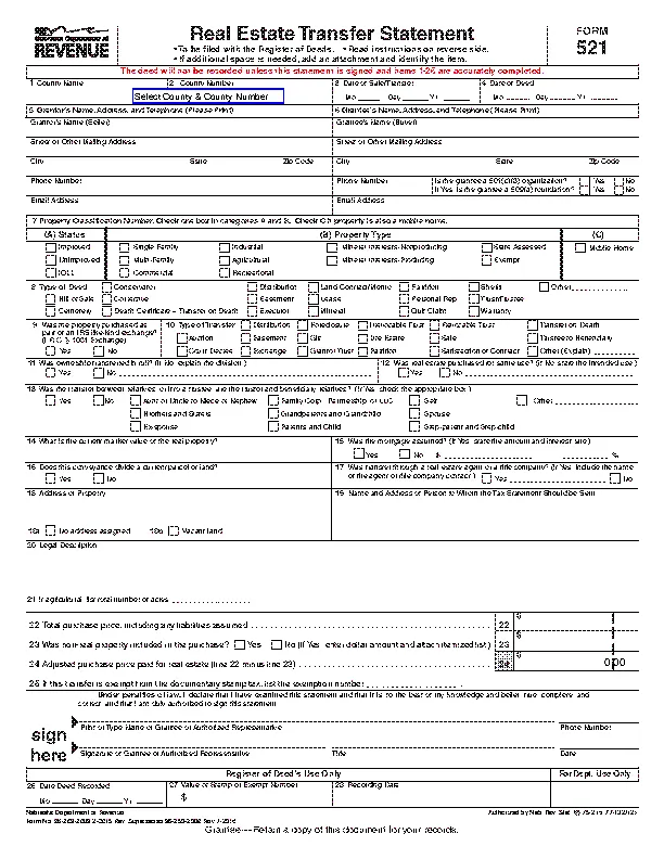 nebraska real estate transfer statement - PDFSimpli