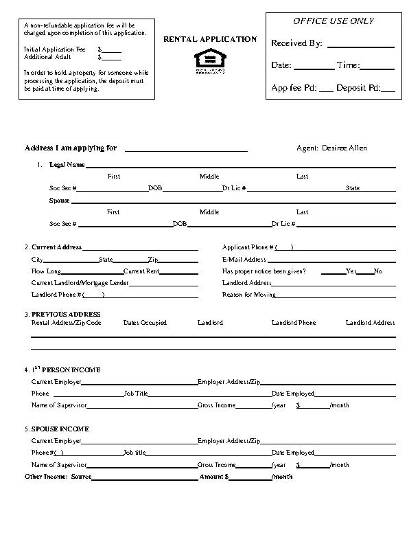 Nebraska Rental Application Form PDFSimpli