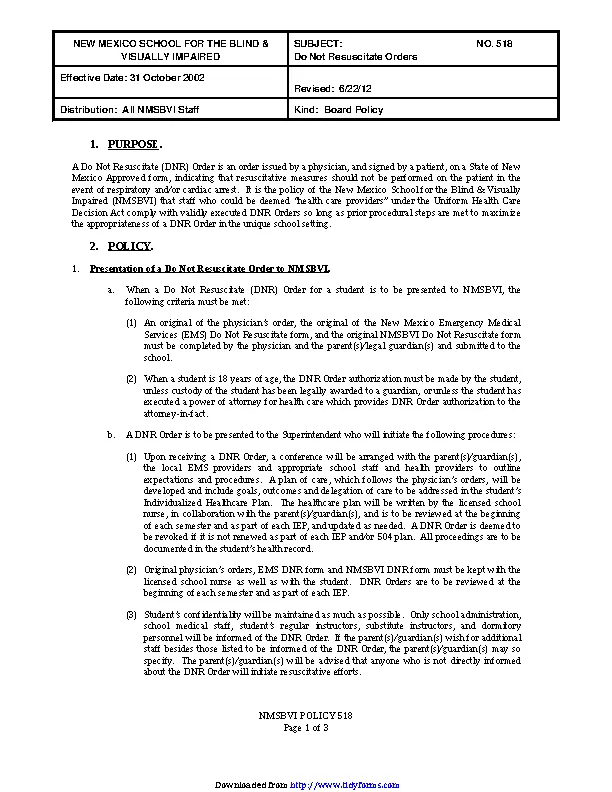 New Mexico Do Not Resuscitate Form PDFSimpli
