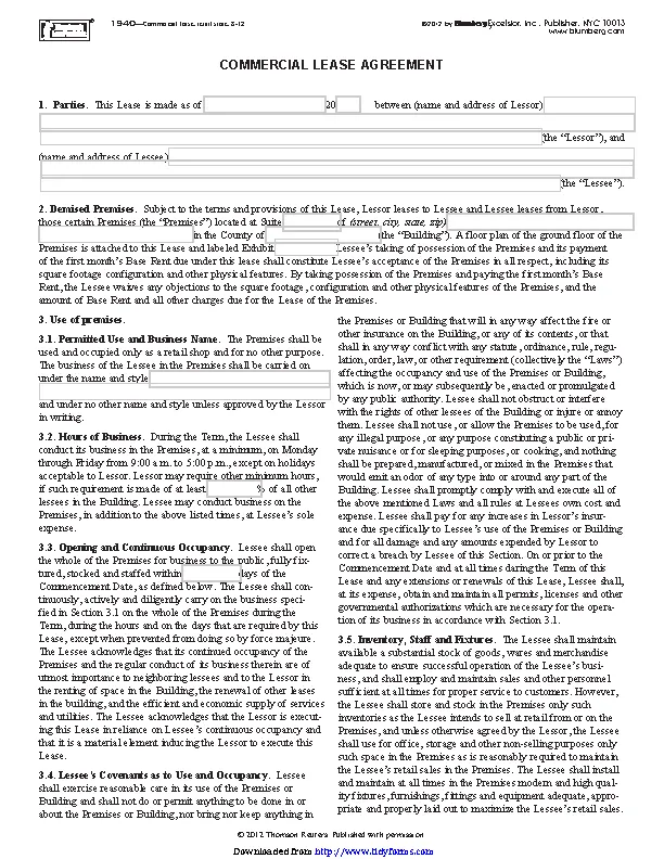 New York Commercial Lease Agreement PDFSimpli