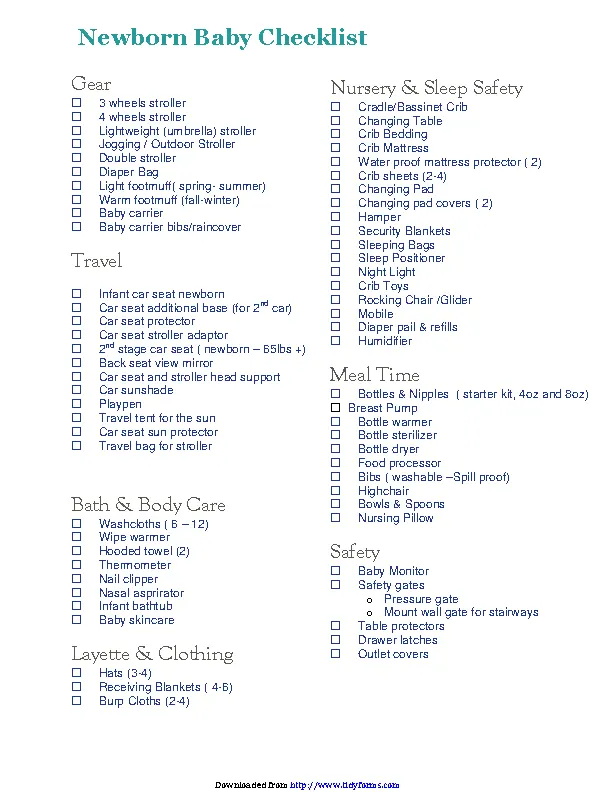 Newborn Checklist 5