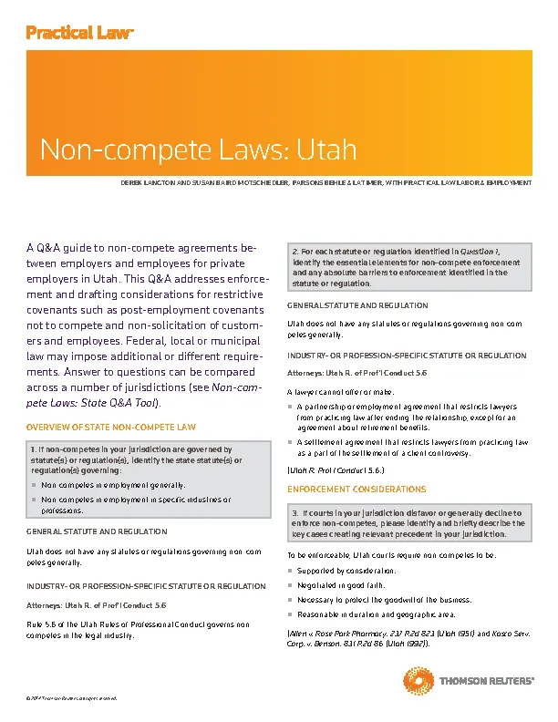 Non Compete Agreement Laws