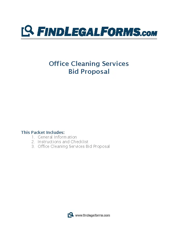 Office Cleaning Service Bid Proposal Template