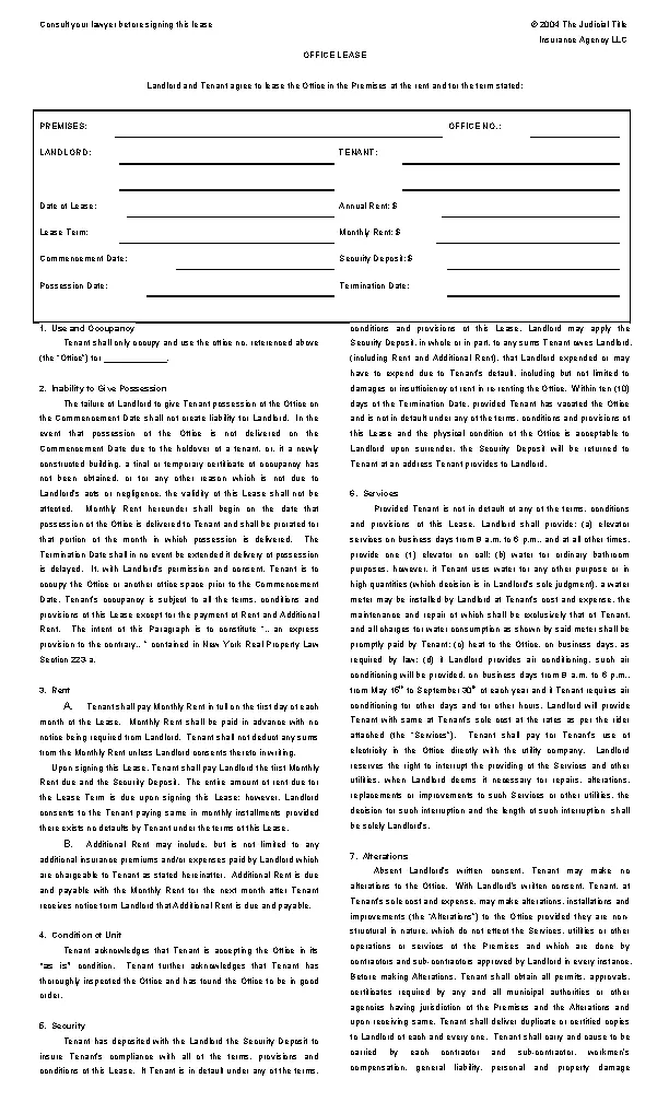 Office Rental Agreement Free Word Template