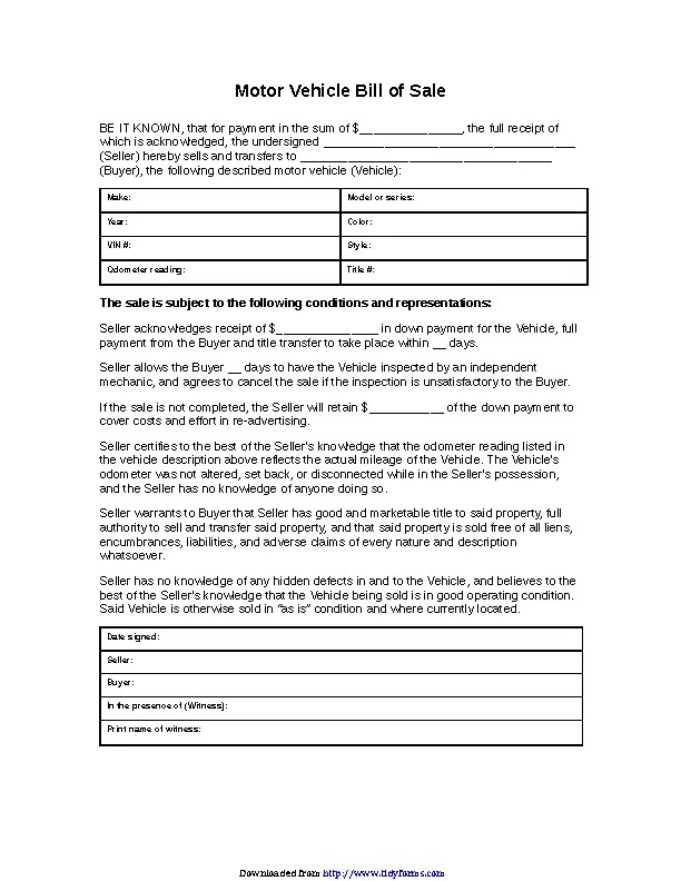 Ohio Motor Vehicle Bill Of Sale Form - PDFSimpli Ohio Motor Vehicle Bill Of Sale Form - PDFSimpli