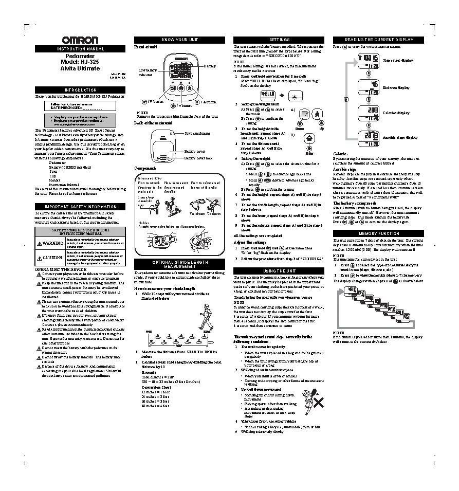 Omron Healthcare Owners Manual Sample PDFSimpli