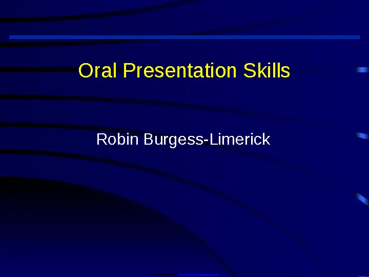 Oral Presentation Skills