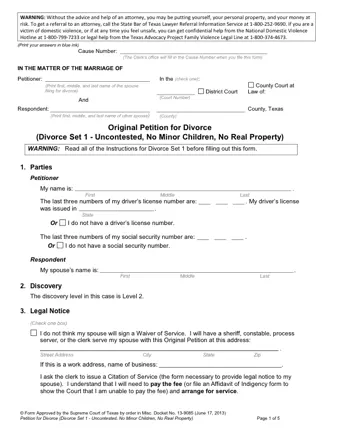Original Petition for Divorce PDF