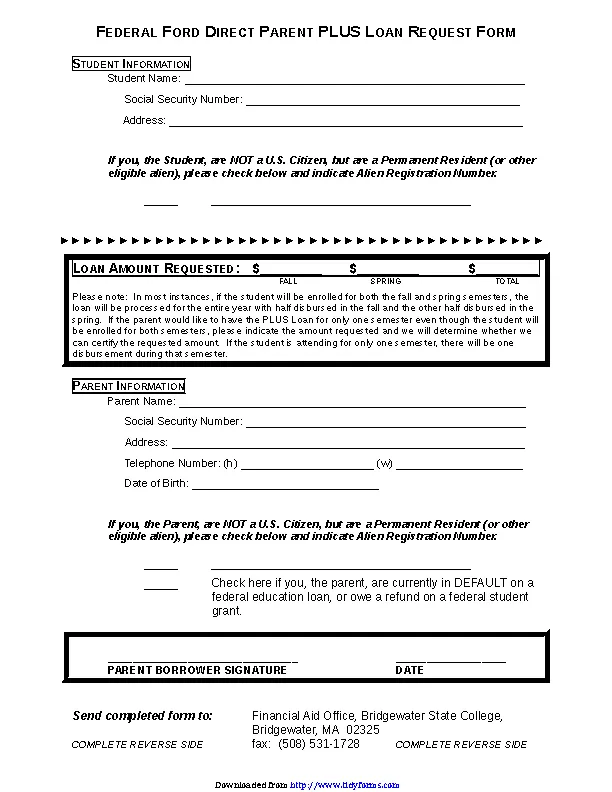Parent Plus Loan Application Form 3