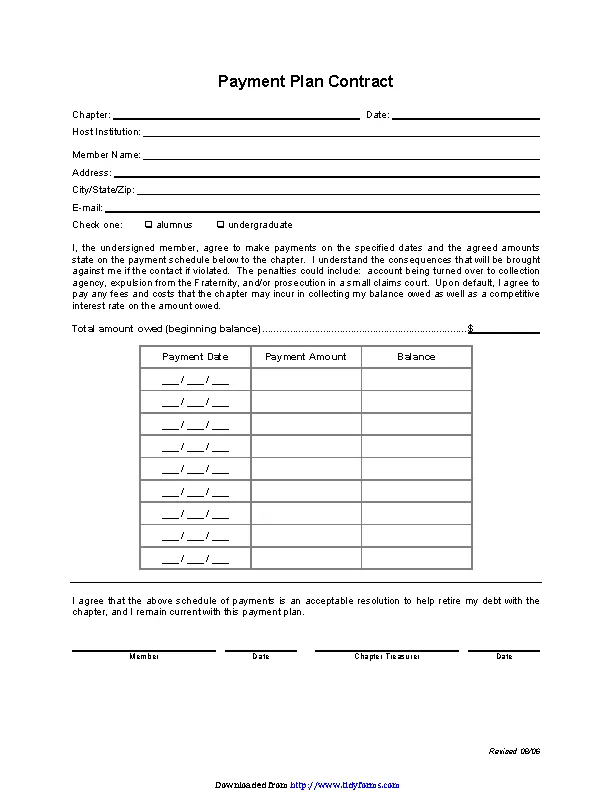 Payment Plan Contract PDFSimpli Payment Plan Contract PDFSimpli