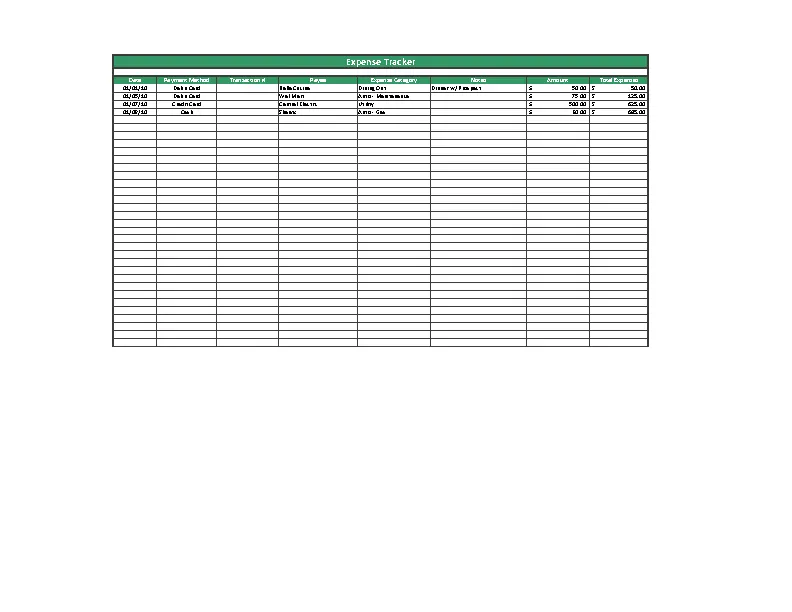 Personal Expences Budget Tracker Template