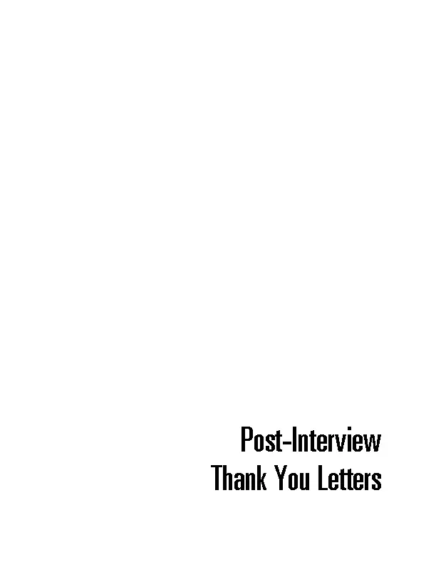 Post Interview Thank You Letter Writing Example