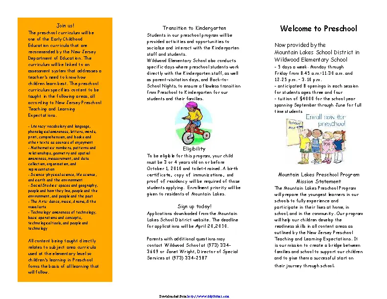 Preschool Brochure 2
