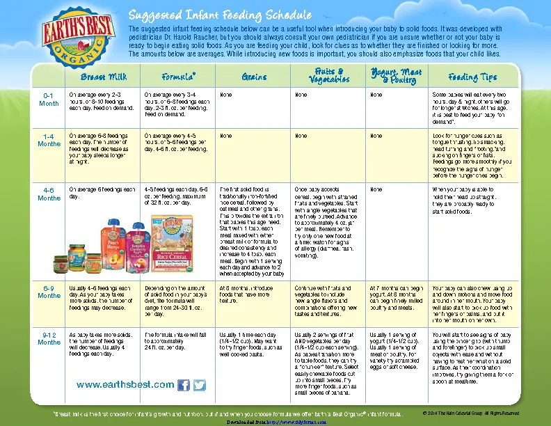 Printable Baby Feeding Chart - PDFSimpli