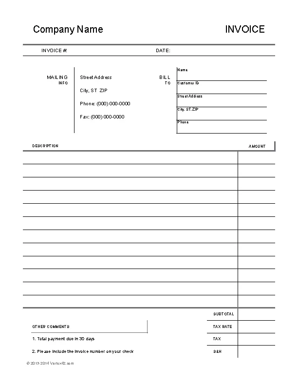 printable blank invoice template example pdfsimpli