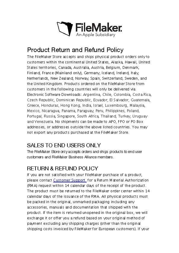 Product Return And Refund Policy