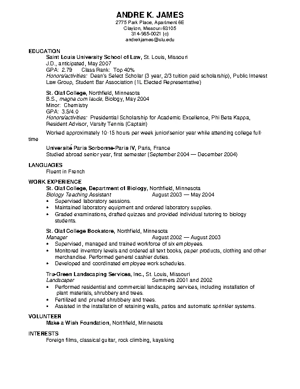 Professional Law School Resume - PDFSimpli