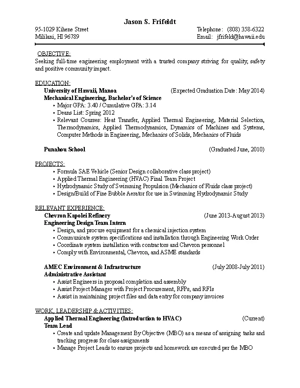 Project Engineer Hvac Resume Free Pdf Template - PDFSimpli