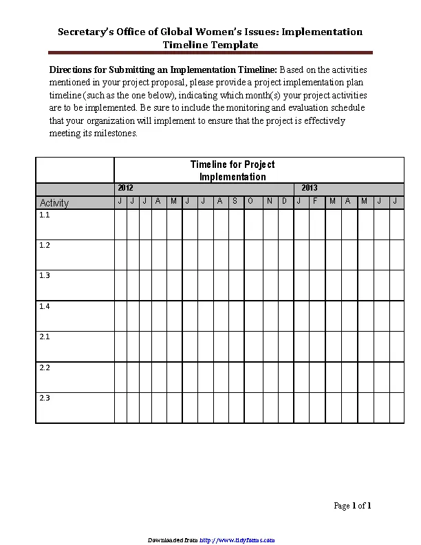 Project Timeline Template PDFSimpli