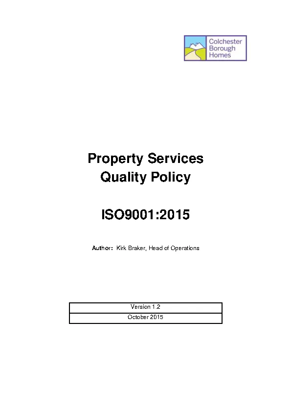 Property Services Quality Policy