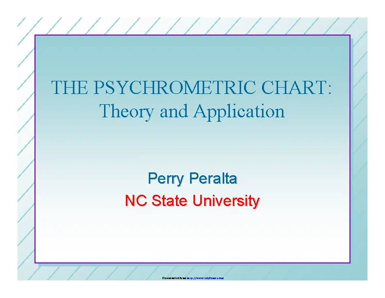 Psychome Chart.pdf Psychrometric Chart Theory And Application - PDFSimpli