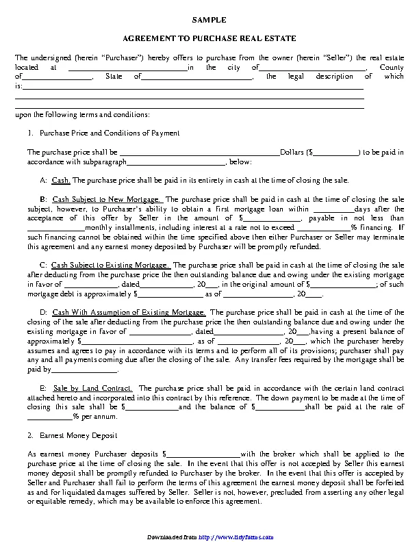 Purchase Agreement Template 1