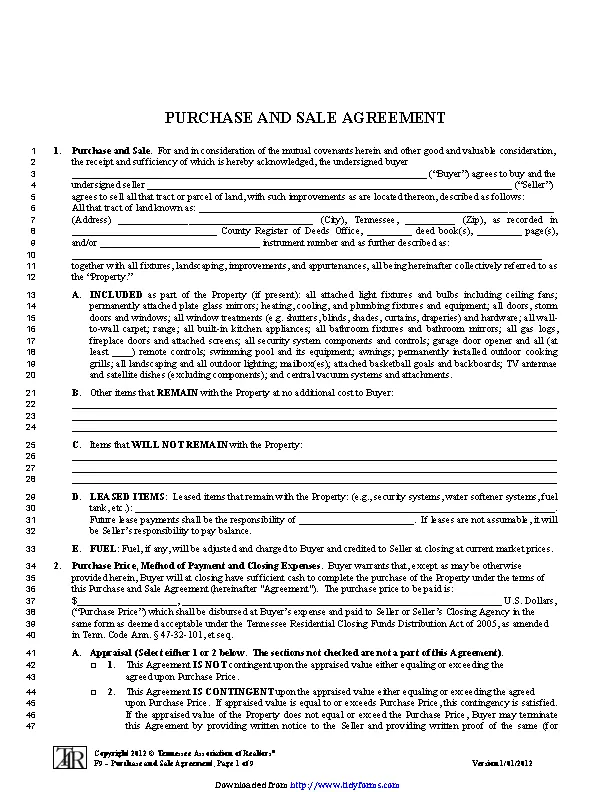 Purchase And Sale Agreement 3