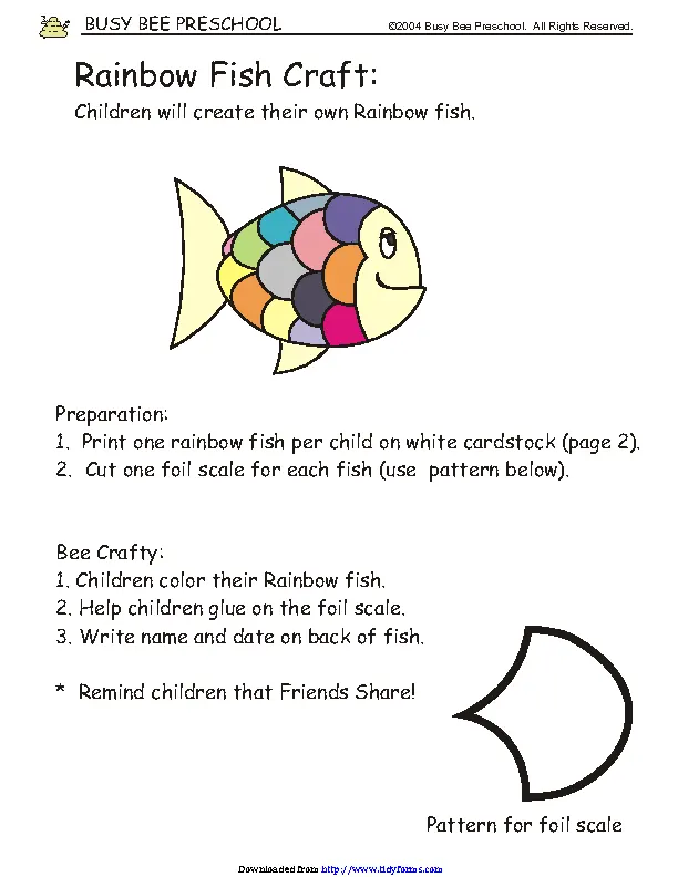 Rainbow Fish Template PDFSimpli