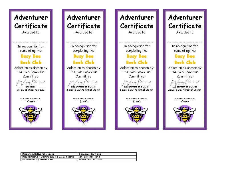Reading Club Certificate Template PDFSimpli