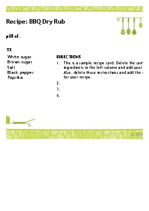 Recipe Card Template For Word