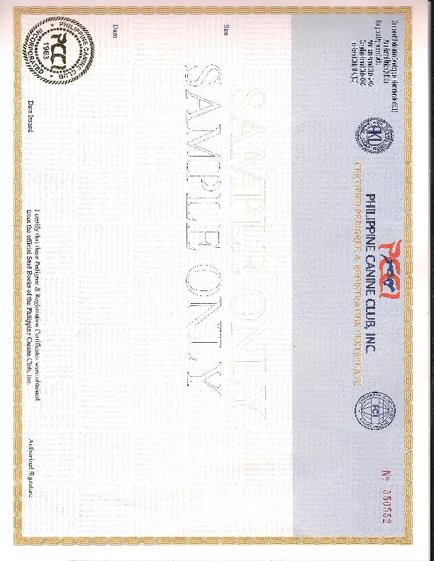 Registration Certificate Of Dog PDFSimpli