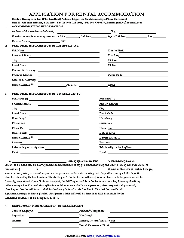 Rental Application Template 3 - PDFSimpli