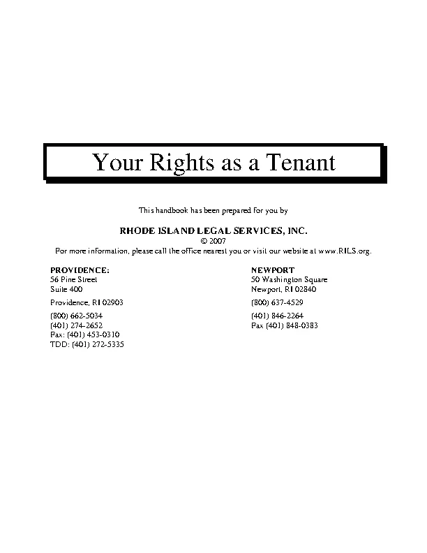 Rhode Island Your Rights As A Tenant
