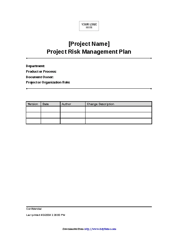 Risk Management Plan Template 2