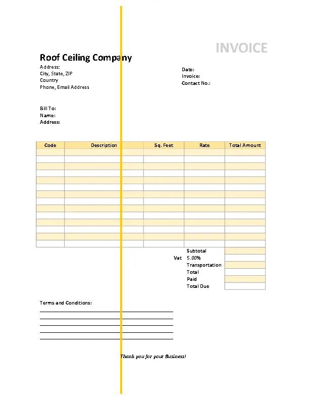 Roof Ceiling Invoice Template PDFSimpli Roof Ceiling Invoice Template PDFSimpli