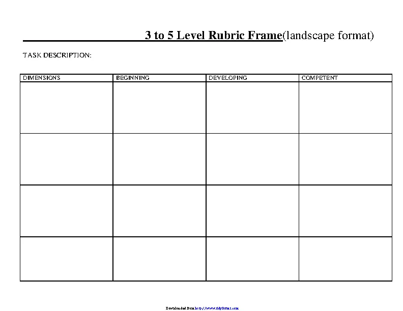 Rubric Template 3 - PDFSimpli