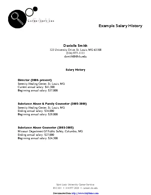 Salary History Example 1