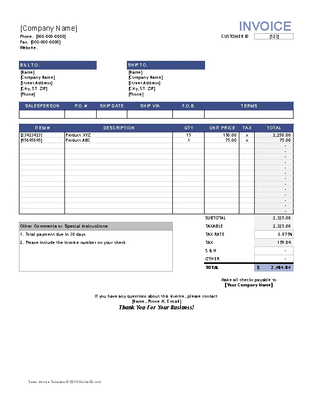 Sales Invoice - PDFSimpli