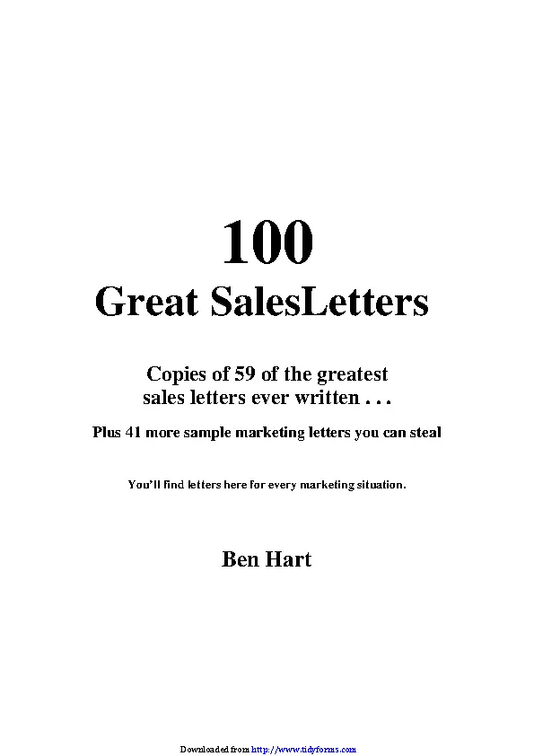 Sales Letter Sample 1
