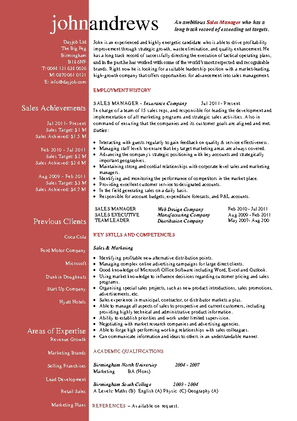 Sales Manager Resume Template Pdfsimpli 9056