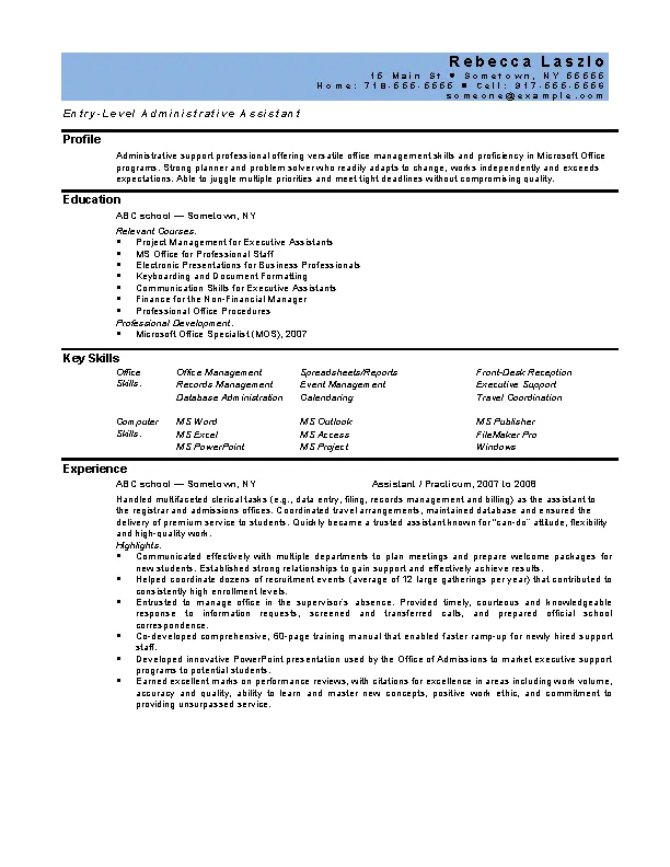 Sample Administrative Assistant Resume - PDFSimpli