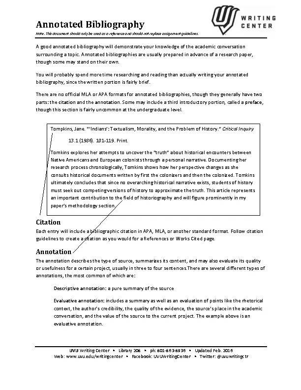 Sample Annotated Bibliography Template Download