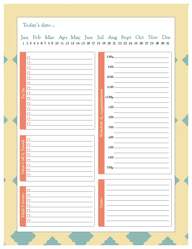 Sample Best Blank Daily Schedule Planner - PDFSimpli