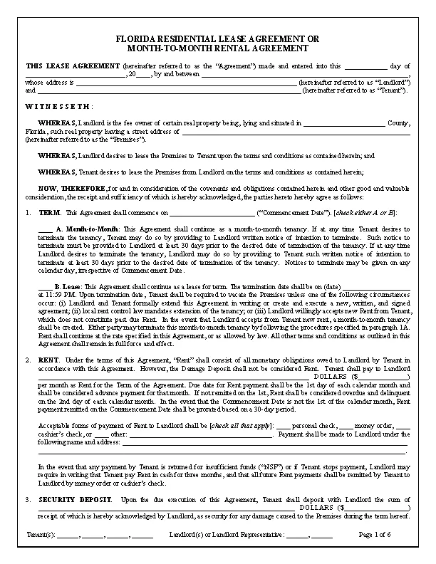 Sample Residential Lease Agreement Template - PDFSimpli