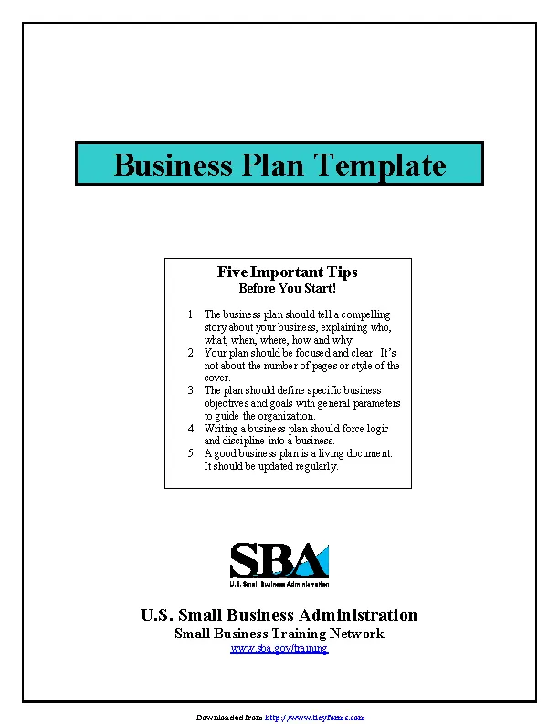 sba compliant business plan