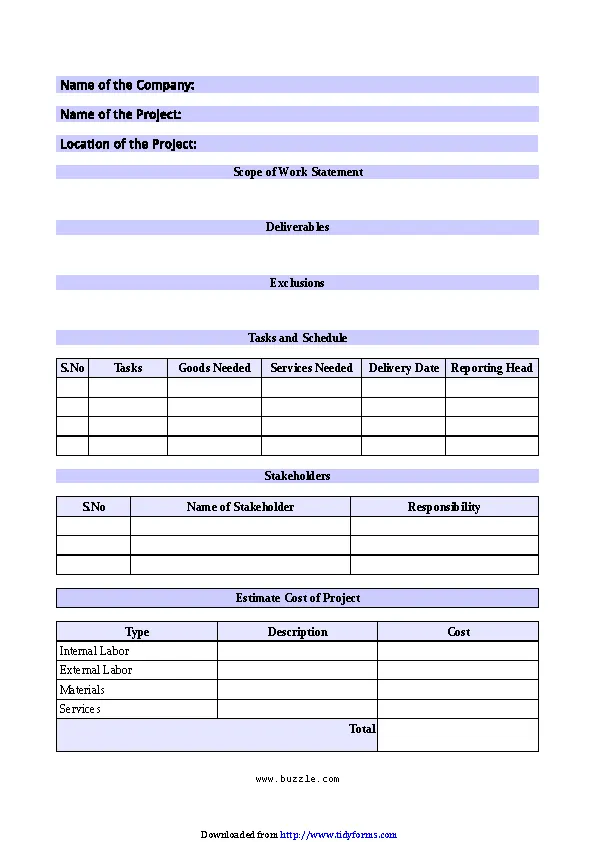 Scope Of Work Template 1 - PDFSimpli