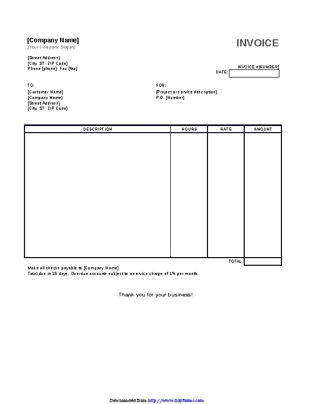 Service Invoice Template 2 - Pdfsimpli