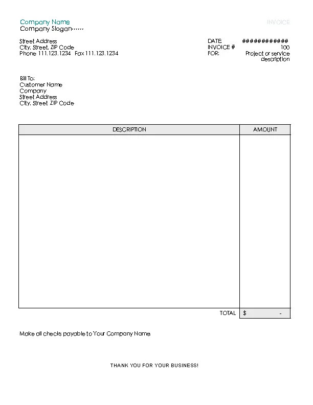 Simple Invoice Calculates Total1 - PDFSimpli