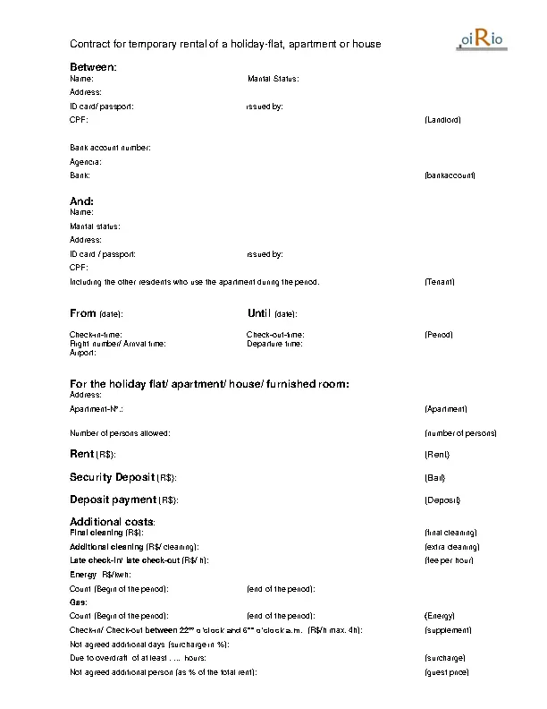 Simple Rental Template Word - Pdfsimpli