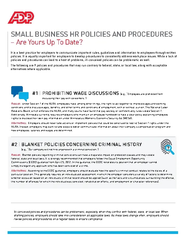 Small Business Hr Policy Template